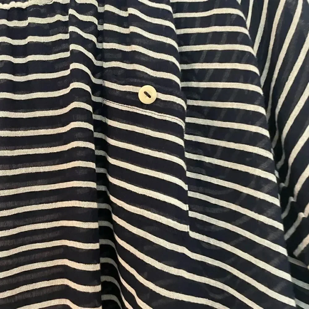 J.crew striped navy and white blousy top size small